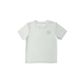 Rylee & Cru Short Sleeve Rashguard - Seafoam
White t-shirt with a small logo on a white background