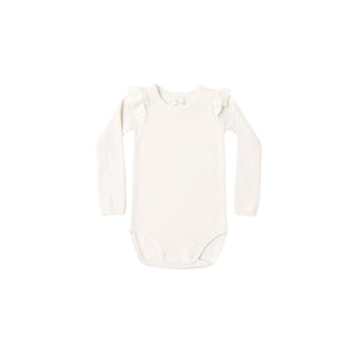 Rylee & Cru Shoulder Ruffle Bodysuit - Natural
