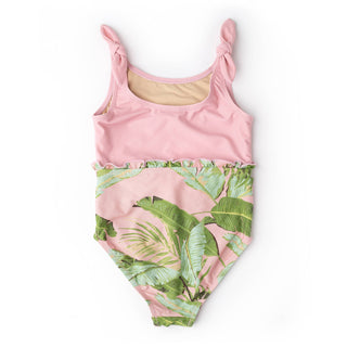 Shade Critters, Shade Critters Cabana Palms Girls Shimmer Belted One Piece Swimsuit - Basically Bows & Bowties