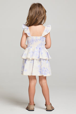 Saltwater Littles Raynbow Mini Dress in Bluebell Blue Rose