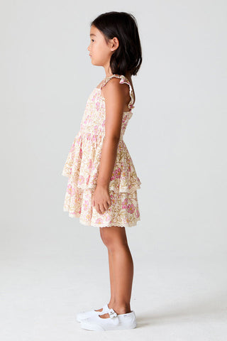 Saltwater Luxe Saltwater Littles Raynbow Mini Dress in ivory, lightweight fabric, stylish sleeveless design, perfect for summer wear.