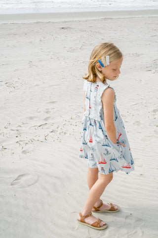 Pink Chicken Girls Courtina Dress - Nautical Adventure