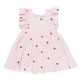 Pink Chicken Girls Elsie Dress - Strawberry Embroidery