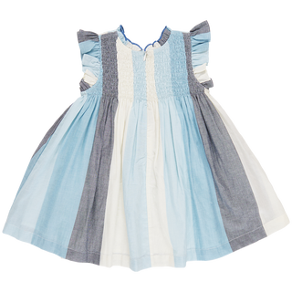 Pink Chicken, Pink Chicken Girls Stevie Dress - Ocean Stripe - Basically Bows & Bowties