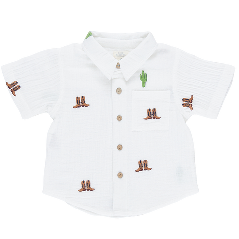 Blue Rooster Boys Jack Shirt - Rodeo Embroidery