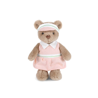 Mon Ami Birdie Golf Bear
Stuffed teddy bear wearing a pink dress and headband on a white background