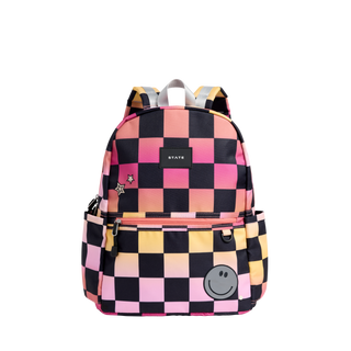 State Bags Kane Double Pocket Backpack - Pink Checkerboard