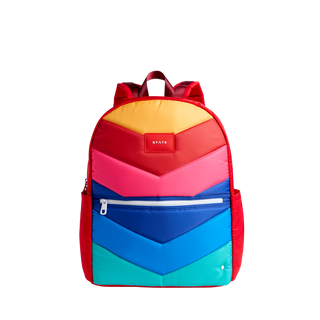 State Bags, State Bags Kane Double Pocket Large Backpack - Rainbow Chevron - Basically Bows & Bowties