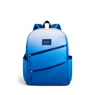 State Bags, State Bags Kane Double Pocket Backpack - Blue Gradient Diagonal Zipper - Basically Bows & Bowties