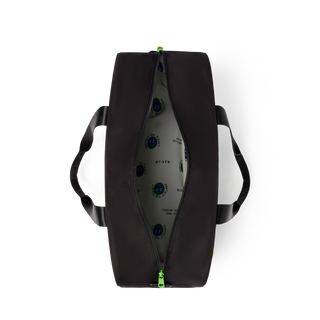 State Bags Rockaway Duffle bag with Dino Fossils pattern, showing a spacious, stylish duffle bag with top handles and zipper closure.