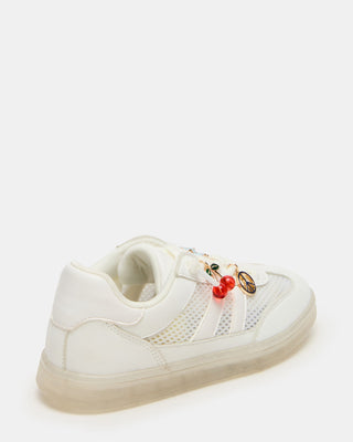 Steve Madden Kid's Verdict White Sneaker
White sneaker with decorative elements on a white background