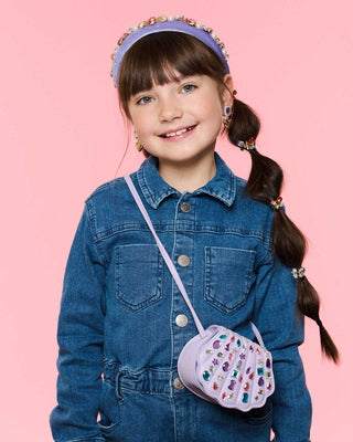 Hana Super Smalls Mermaid Sparkle Gemify™ purse featuring colorful mermaid scales and shiny gemstone accents.
