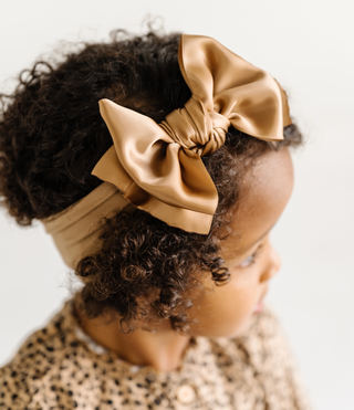 Baby Bling Satin FAB Headband - Latte