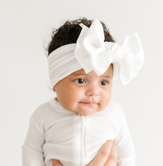 Baby Bling Satin FAB Headband - White