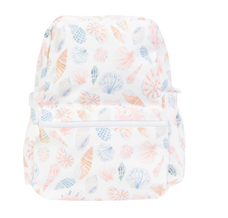 Small Apple of My Isla The Backpack - Shells Backpack with shell pattern on a white background