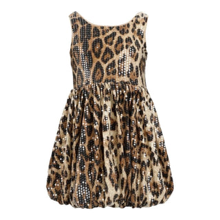 Lola and The Boys Sequin Leopard Bubble Dress
Leopard print dress with sequins on a white background
