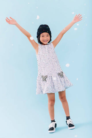 Lola and the Boys Shimmer Bow Party Dress