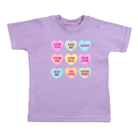 Sweet Wink Candy Hearts S/S Lavender Tee