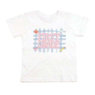 Sweet Wink First Grade Pearl Patch Short Sleeve T-Shirt
White t-shirt with 'First Grade' design on a white background