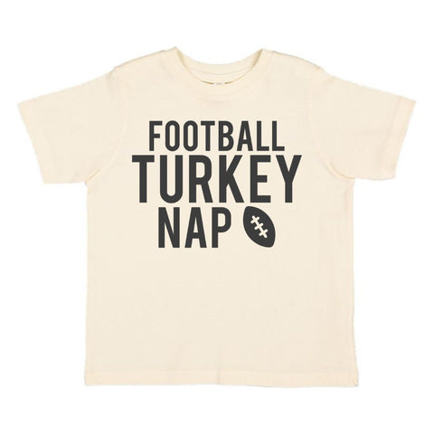 Sweet Wink Football Turkey Nap Thanksgiving S/S Shirt - Natural, Sweet Wink, cf-size-12-18-months, cf-size-2t, cf-size-3t, cf-size-4t, cf-size-5-6y, cf-size-7-8y, cf-type-tee, cf-vendor-sweet