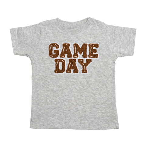 Sweet Wink Game Day Patch S/S Gray Shirt, Sweet Wink, cf-size-12-18-months, cf-size-2t, cf-size-3t, cf-size-4t, cf-size-5-6y, cf-type-shirts-&-tops, cf-vendor-sweet-wink, Football, Football S