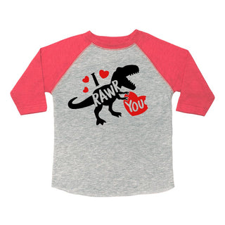 Sweet Wink, Sweet Wink I Rawr You Valentine's Day 3/4 Raglan Tee - Basically Bows & Bowties