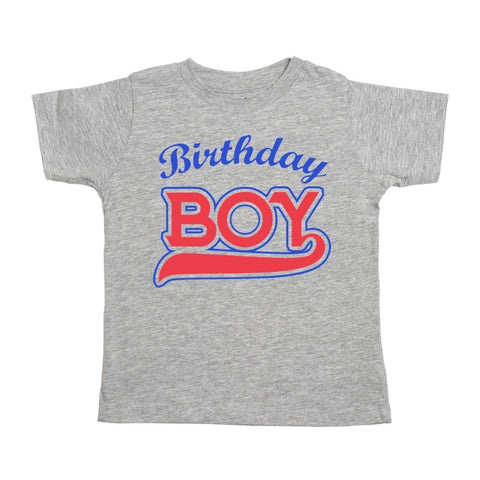 Sweet Wink Birthday Boy Baseball S/S Gray Tee, Sweet Wink, Birthday, Birthday Boy, Birthday Boy Shirt, cf-size-12-18-months, cf-size-2t, cf-size-3t, cf-size-4t, cf-size-5-6y, cf-size-7-8y, cf