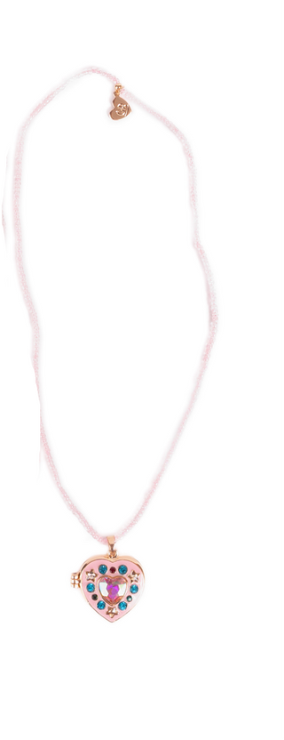 Great Pretenders Hidden Gem Locket necklace with a shiny silver finish and intricate design, perfect for adding a touch of elegance.