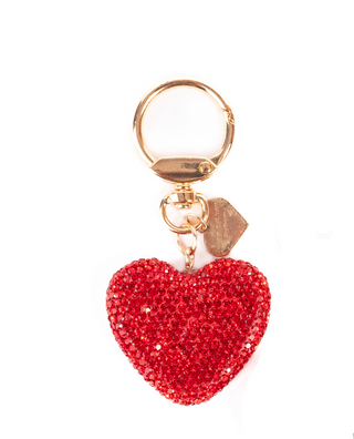 Red Great Pretenders Sparkling Crystal Heart Bag Charm
Red heart-shaped keychain with gold clasp on a white background