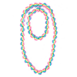 Great Pretenders Heart of Many Colors Necklace & Bracelet Set