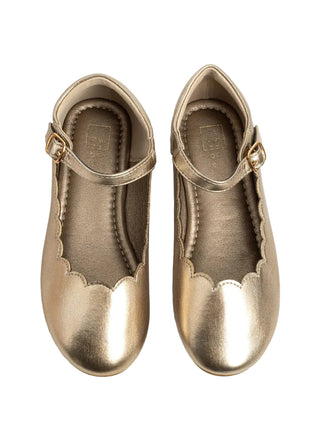 ShuShop Agatha Mini - Gold
Pair of gold metallic shoes on a light gray background