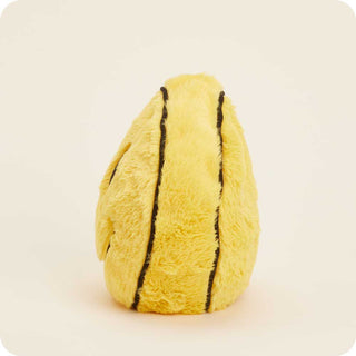 Smiley Face Warmies
Yellow plush toy with black stripes on a beige background