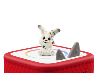 Tonies Character: Snowflake and the Missing Christmas Lights Advent Calendar
White rabbit figurine on a red toy box with shark fin design on a white background