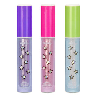 Iscream Spooky Shoppe Lip Gloss Set
Three lip gloss tubes with colorful packaging and star designs on a white background