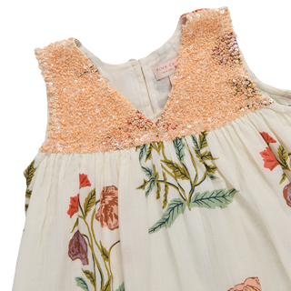 Pink Chicken Girls Courtney Dress - Rosewick Poppy
Children's dress with sequined top and floral skirt on a white background