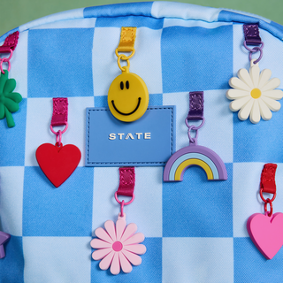 State Bags Kane Double Pocket Backpack - Charms Blue Check