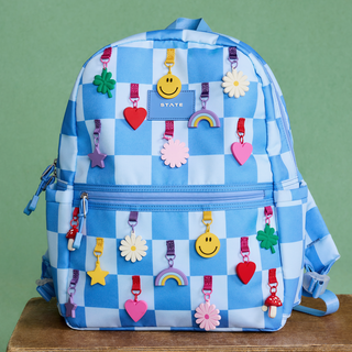 State Bags Kane Double Pocket Backpack - Charms Blue Check