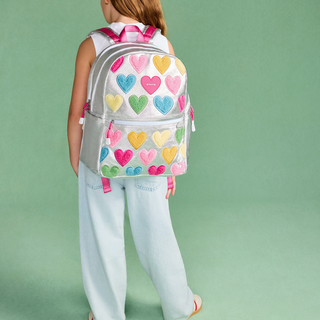 State Bags Kane Double Pocket Backpack - Happy Fuzzy Hearts