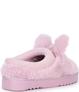Pink Steve Madden toddler monster slippers with playful monster details and cozy lining