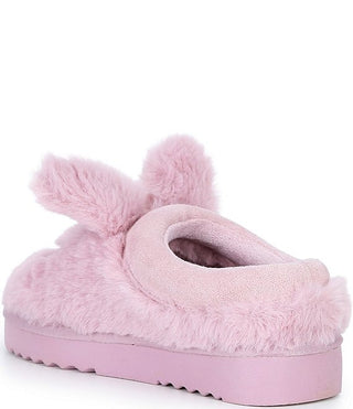 Pink Steve Madden toddler monster slippers with playful monster details and soft indoor sole