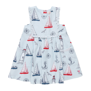 Pink Chicken Girls Courtina Dress - Nautical Adventure