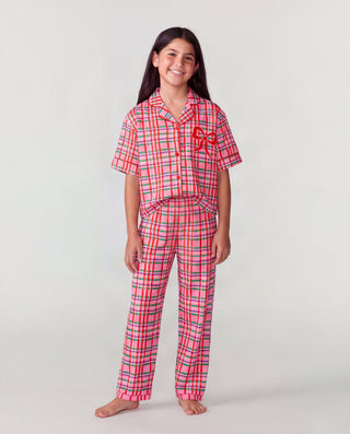 Sunshine Society Kids Silky Short Sleeve Pant Set - Merry Magic