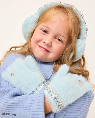 Super Smalls Disney Frozen Elsa Earmuffs
Child wearing a light blue outfit with matching headband and gloves, Disney logo visible