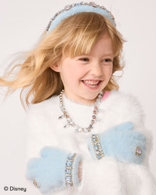 Super Smalls Disney Frozen Elsa Winter Jeweled Gloves
Young girl wearing a Disney princess outfit with a tiara, gloves, and necklace.