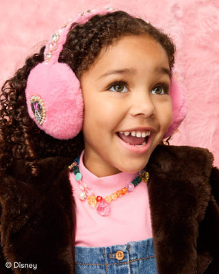 Super Smalls Disney Minnie Mouse Earmuffs
Child wearing pink fluffy earmuffs with a Disney logo on a pink background