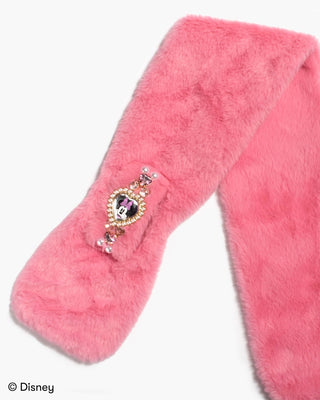 Super Smalls Disney Minnie Mouse Plush Scarf
Pink fuzzy scarf with a decorative brooch featuring a character from Disney on a white background.