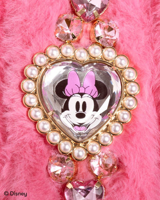 Super Smalls Disney Minnie Mouse Plush Scarf
Heart-shaped pendant with Minnie Mouse design on a pink fur background