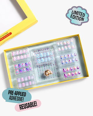 Super Smalls Mermaid Press On Nail Kit
Set of nail art stickers in a box with promotional text on a white background