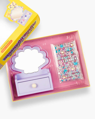 Super Smalls Mermaid Vanity Gemify craft kit with shoes, featuring colorful gem decorations and mermaid-themed shoe accessories.
