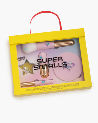 Super Smalls Unicorn Makeup Play Kit
Makeup set in a yellow box with 'Super Smalls' branding on a white background